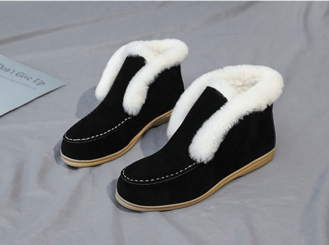 Bottines en daim et cuir