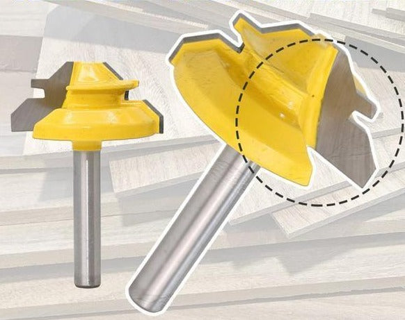 Mèche de toupie à onglet verrouillée à 45