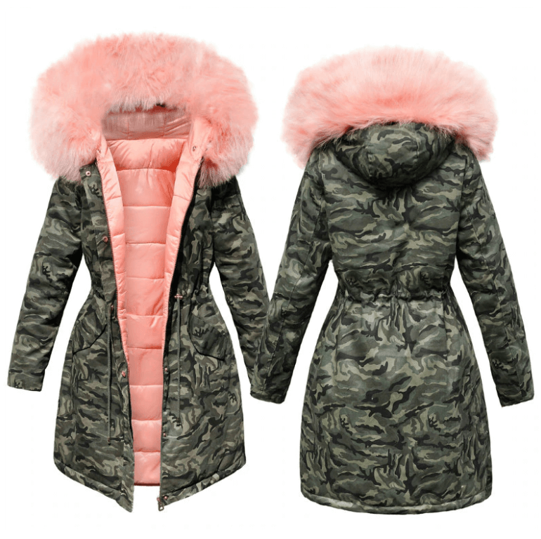 Manteau d'hiver Camo pour femmes