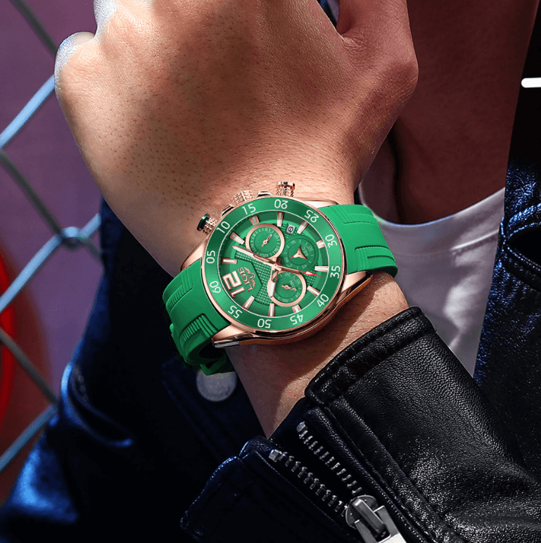 LIGE Montre sportive chronographe de luxe