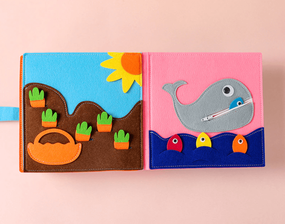 Livre de tissu pour bébé Montessori