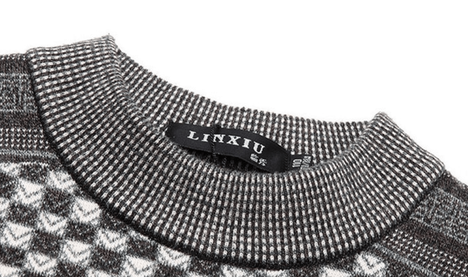 Pulls à carreaux en tricot pour hommes