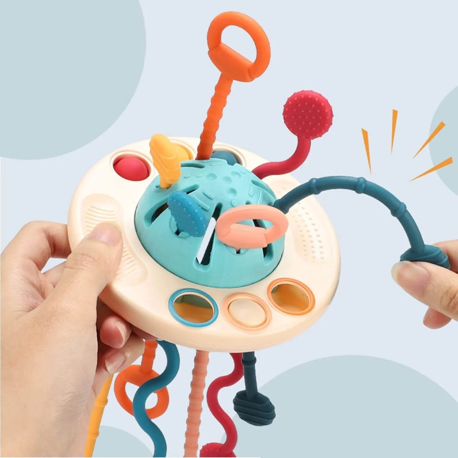 Jouets à tirer en silicone UFO