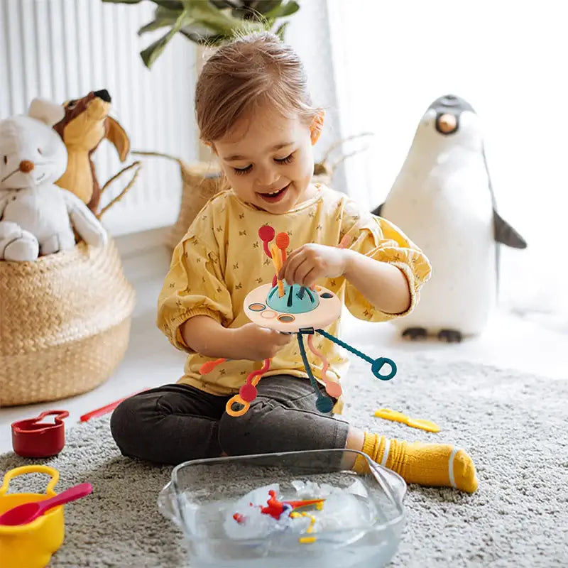 Jouets à tirer en silicone UFO