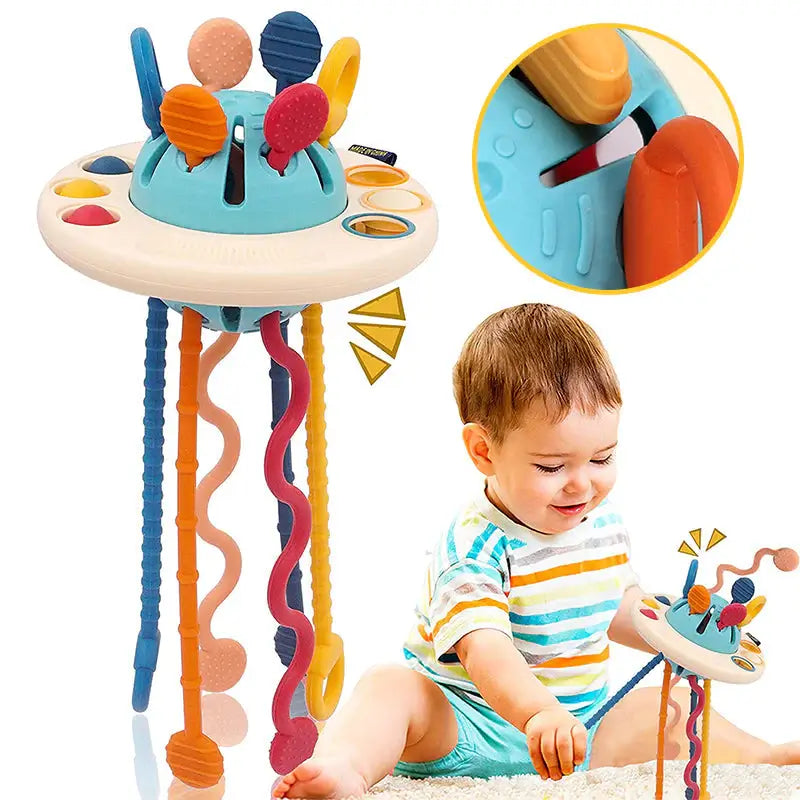 Jouets à tirer en silicone UFO