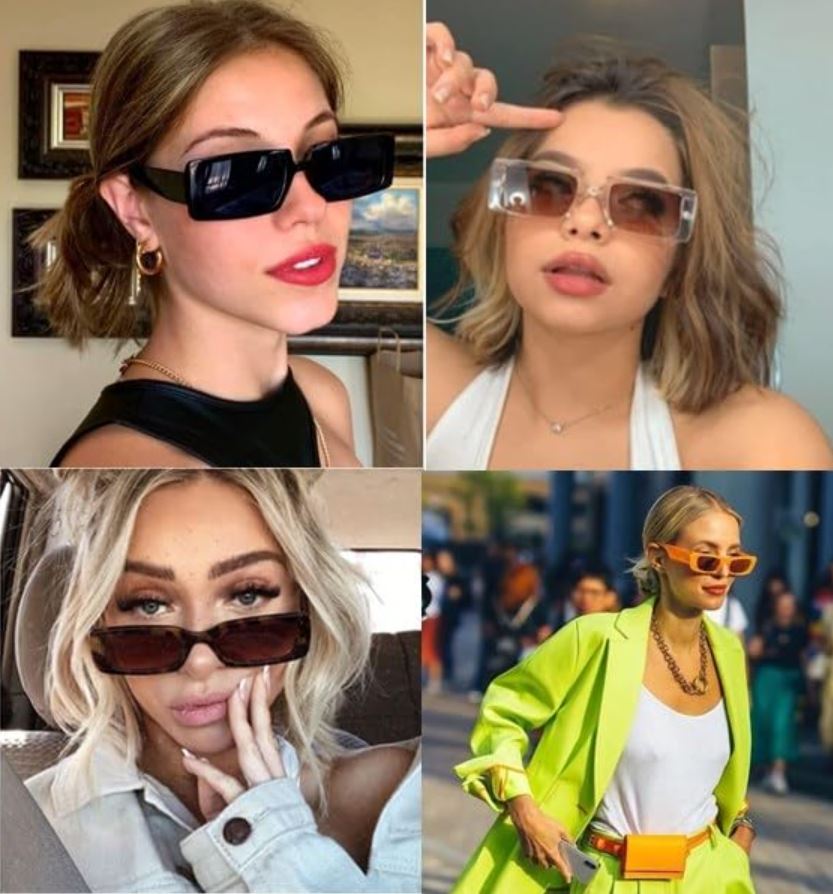 Lunettes de soleil rectangulaires vintage