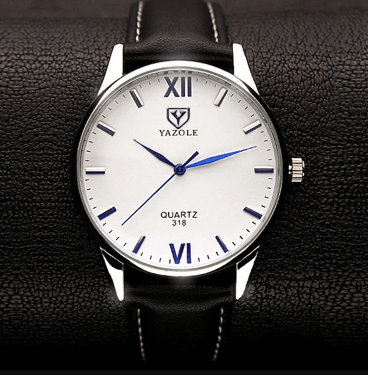 Montre-bracelet en cuir pour hommes