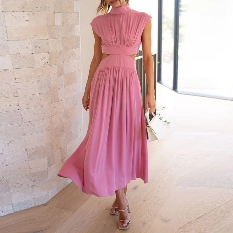 Robe d'Été Femme Élastique Longue Chic Coton Doux-1
