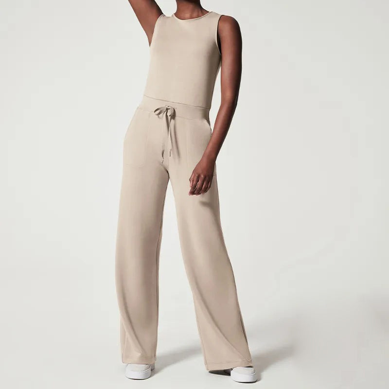 Combinaison Femme Chic Aérée avec Ceinture en Polyester-1