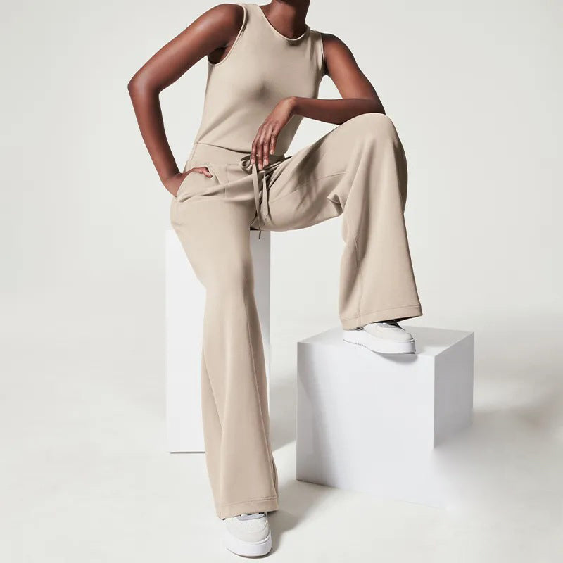 Combinaison Femme Chic Aérée avec Ceinture en Polyester-4
