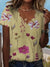 Variant image for Chemisier Femme Chic à Motif Floral Tissu Léger-17