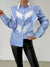 Variant image for Chemise Femme Élégante à Rayures avec Volants et Manches Longues en Tissu Doux-1