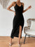 Robe Femme Longue Sexy avec Fente et Volants en Tissu Léger-2