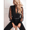 Blouse Femme Chic Col V Profond 100% Polyester-5