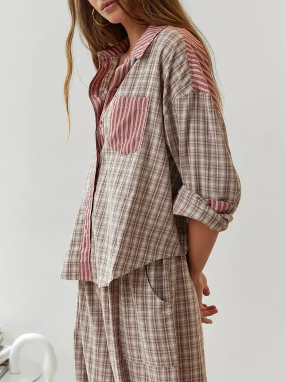 Pyjama Femme Hiver Confortable en Fausse Fourrure avec Poches 1