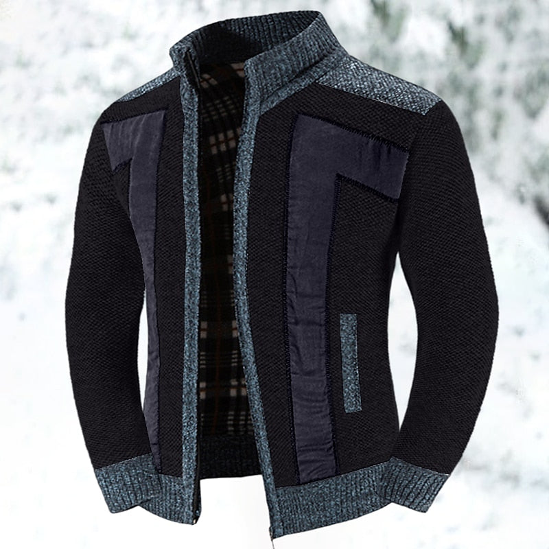 Gilet Homme Laine Moderne avec Fermeture Éclair et Doublure Confortable 3
