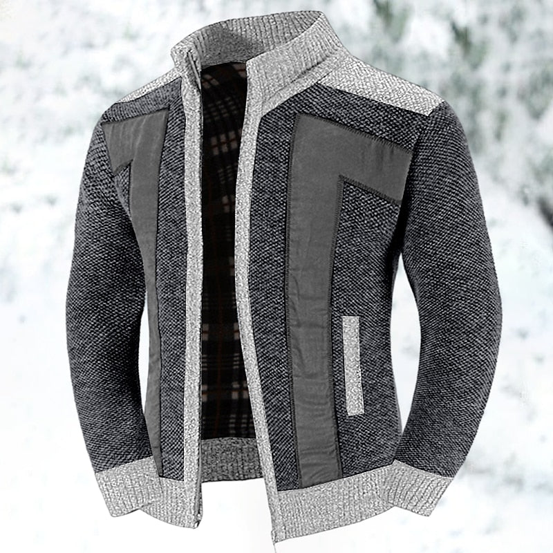 Gilet Homme Laine Moderne avec Fermeture Éclair et Doublure Confortable 4
