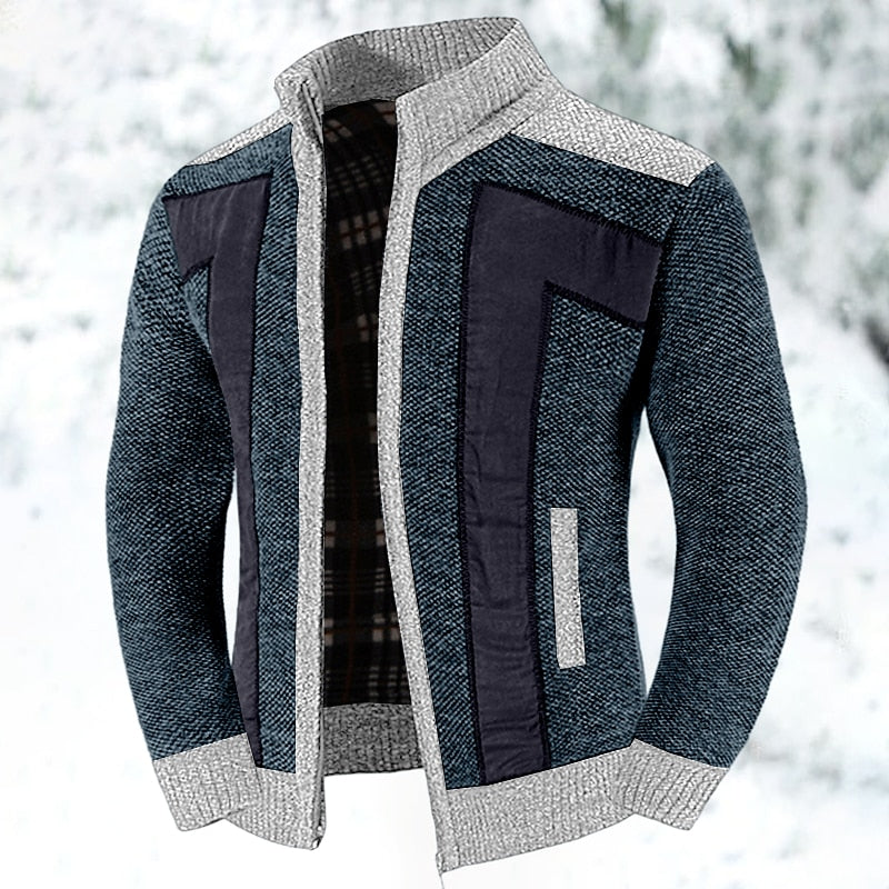 Gilet Homme Laine Moderne avec Fermeture Éclair et Doublure Confortable 5