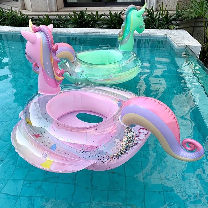 Anneau de natation gonflable licorne pailletée