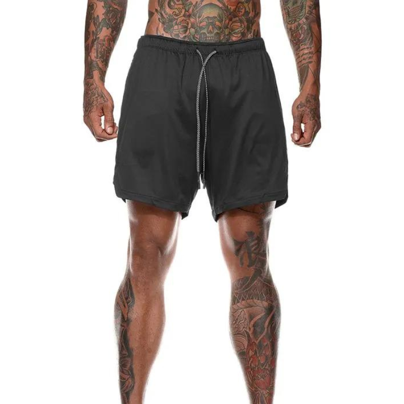 Short de plage double couche pour hommes