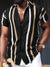 Chemise Homme Élégante à Rayures Dorées Tissu de Haute Qualité 1