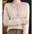 Variant image for Pull Femme Col en V en Laine Pure Ajusté-85
