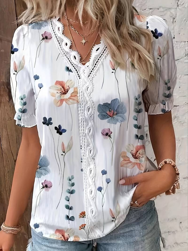 Variant image for Chemisier Femme Chic Col en V Léger Polyester-17