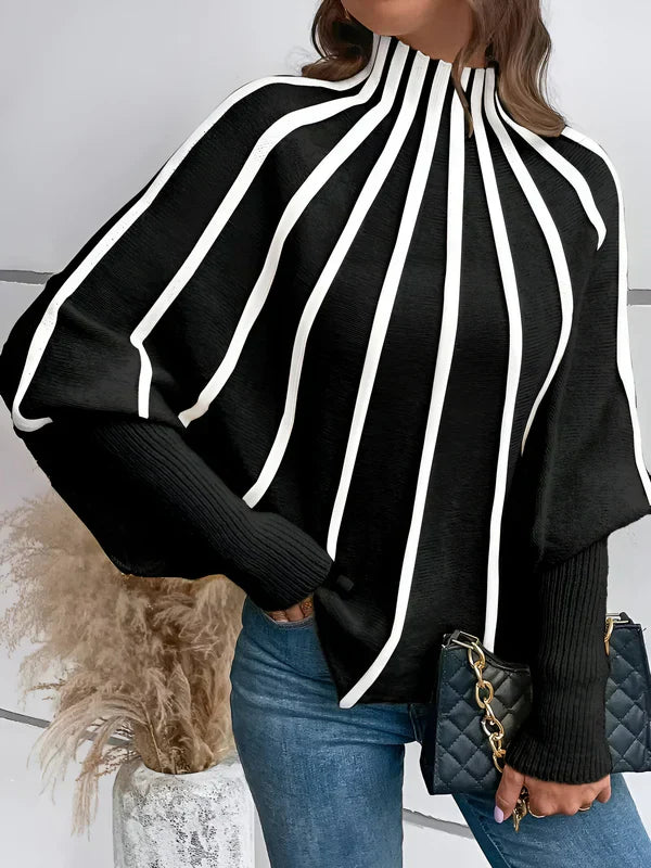 Pull Femme à Rayures Confortable 100% Coton Casual Chic-5