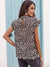 Chemisier Femme Chic à Motif Léopard avec Volants en Polyester-2