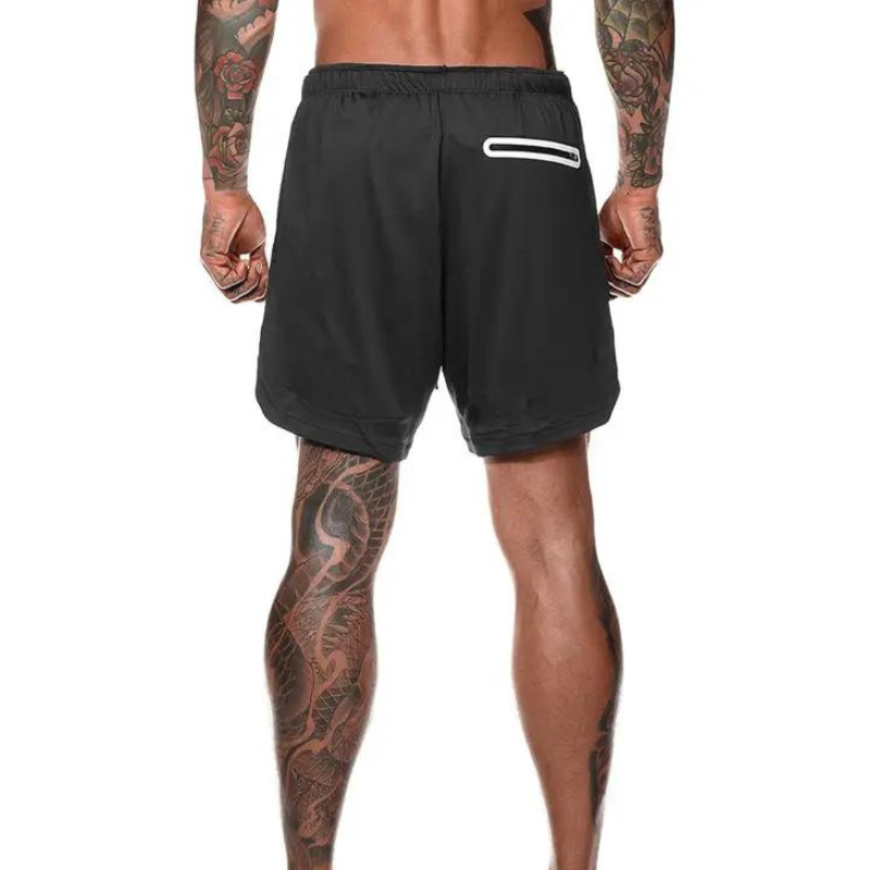 Short de plage double couche pour hommes