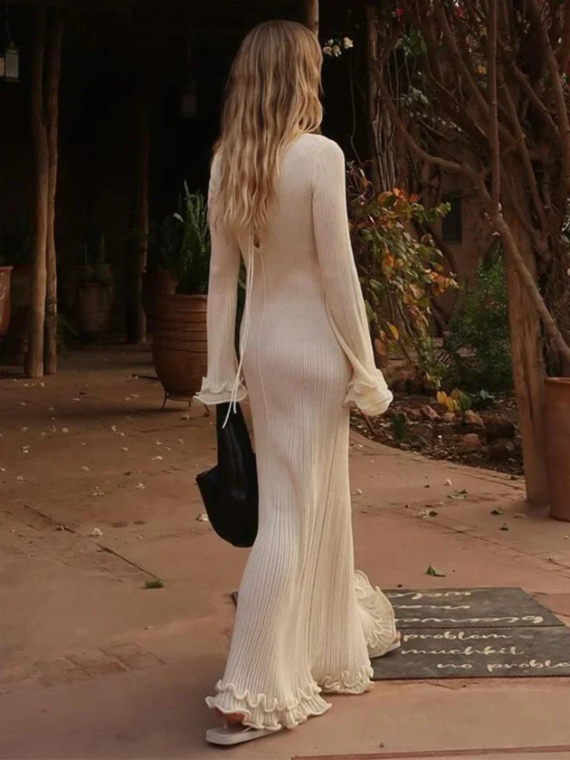 Robe Longue Femme Chic en Tissu Doux Maxi pour Été-2