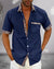 Variant image for Chemise Homme Manche Courte Élégante en Tissu Respirant-22