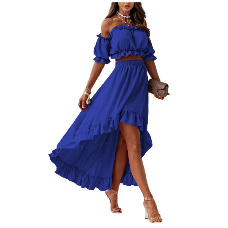 Variant image for Robe Longue Femme Maxi Détails Ruchés Coton Été-9