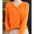 Variant image for Pull Femme Col en V en Laine Pure Ajusté-43