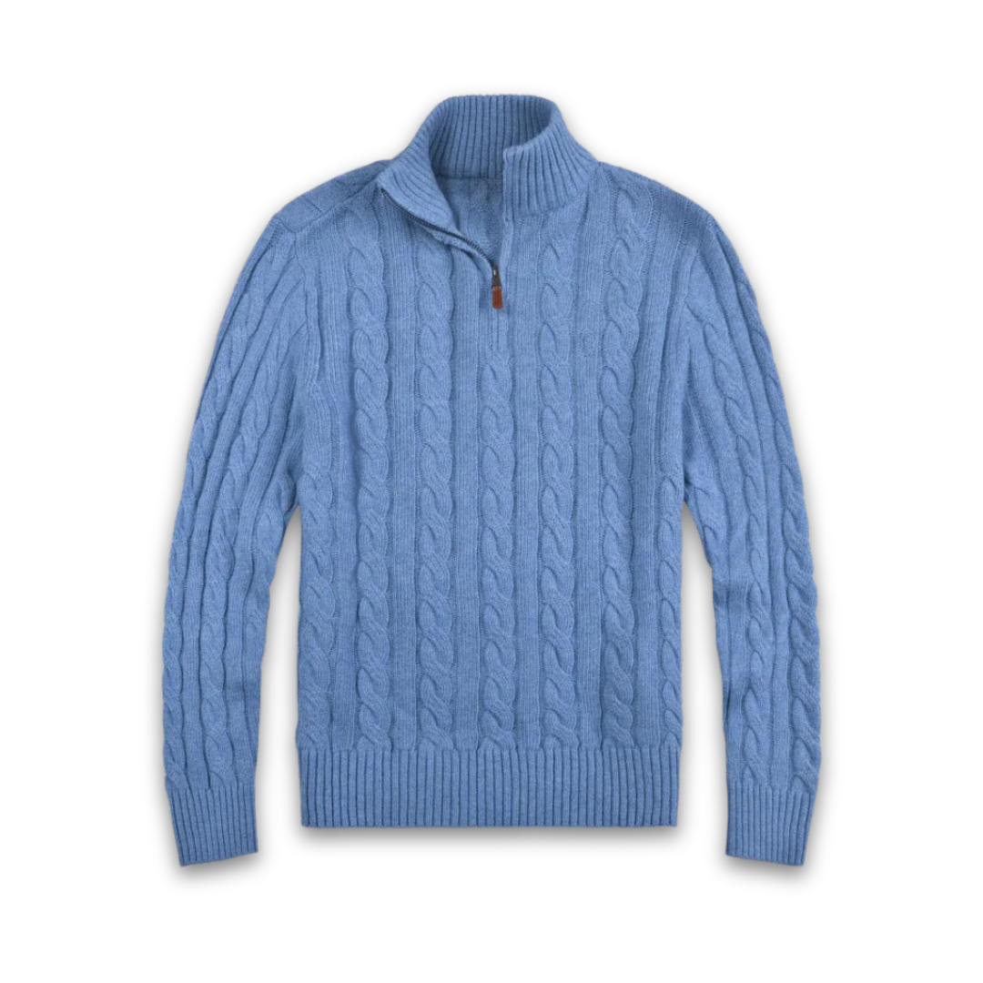 Pull Homme Décontracté avec Demi-Fermeture Éclair en Polyester Doux 3