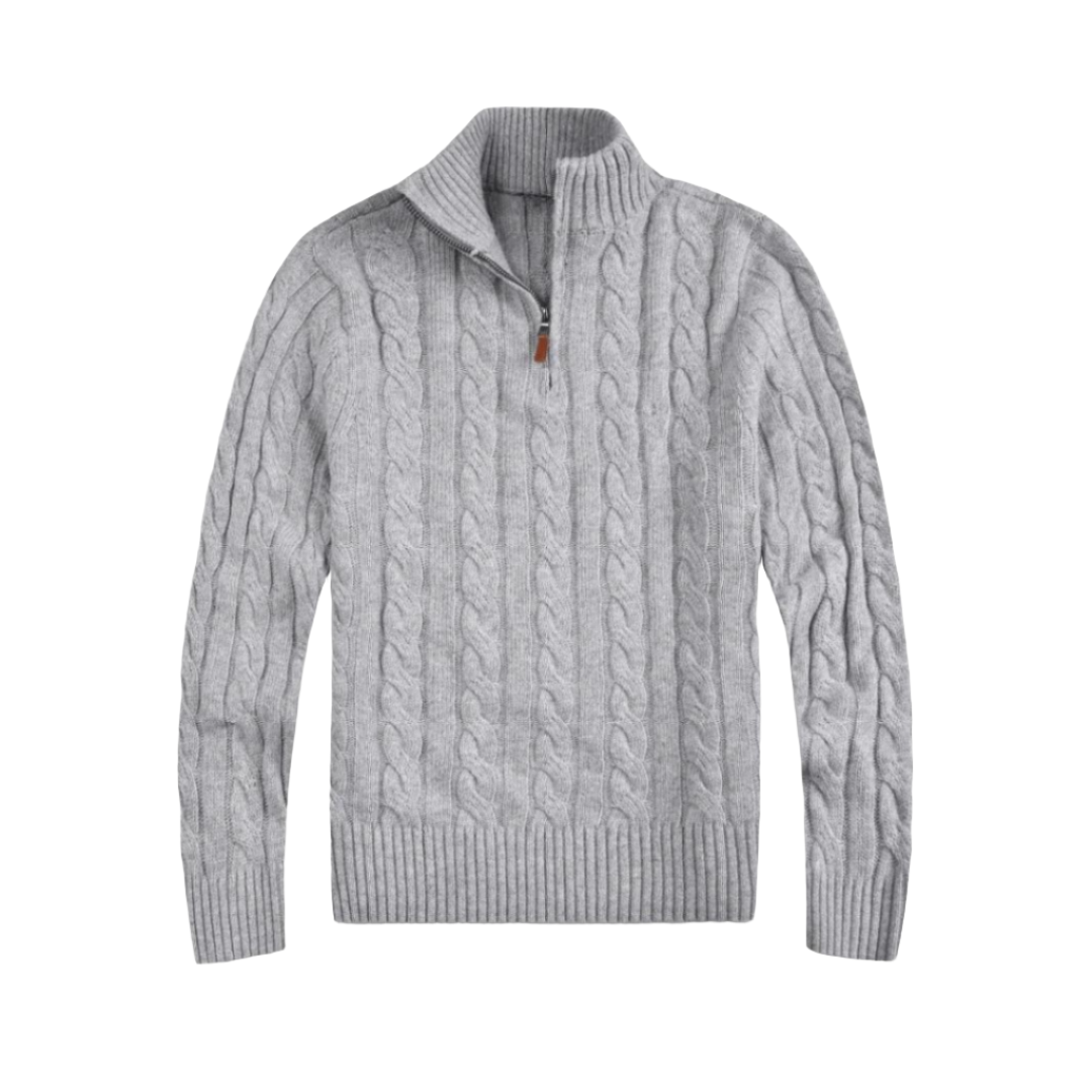 Pull Homme Décontracté avec Demi-Fermeture Éclair en Polyester Doux 5