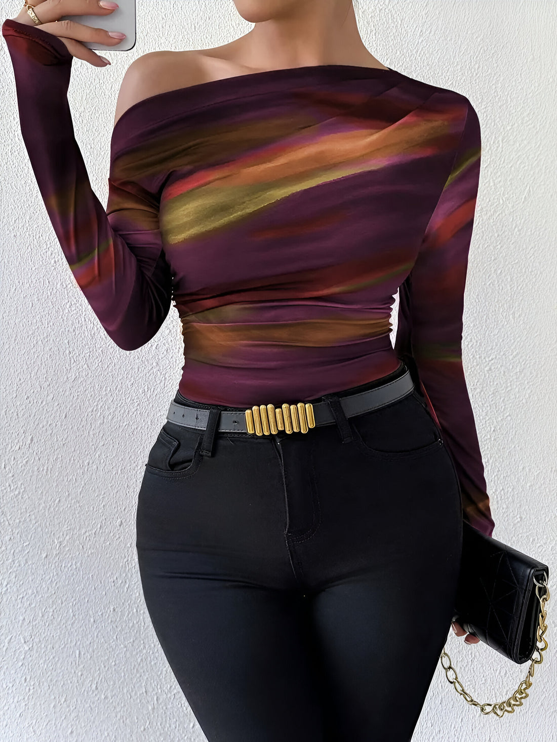 Variant image for Tee Shirt Manche Longue Femme Décontracté 100% Coton Élégant-17