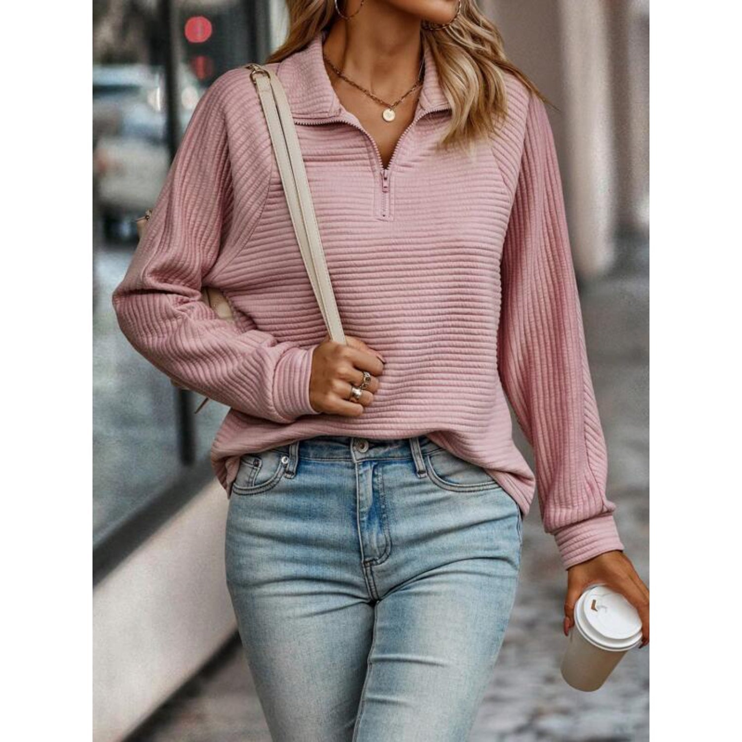 Pull Femme Col V Élégant Mélange Coton Soie 3