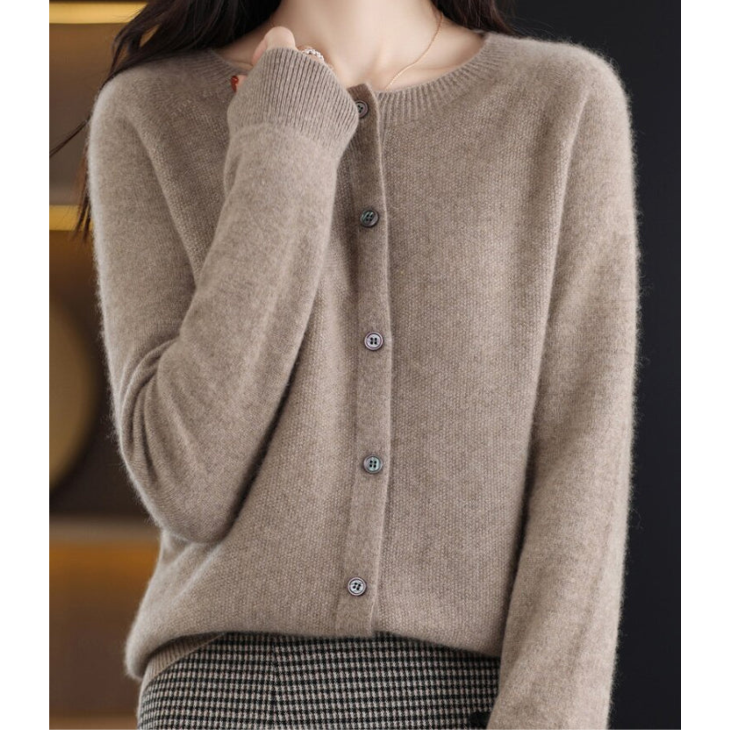 Variant image for Pull Femme Col en V en Laine Pure Ajusté-55