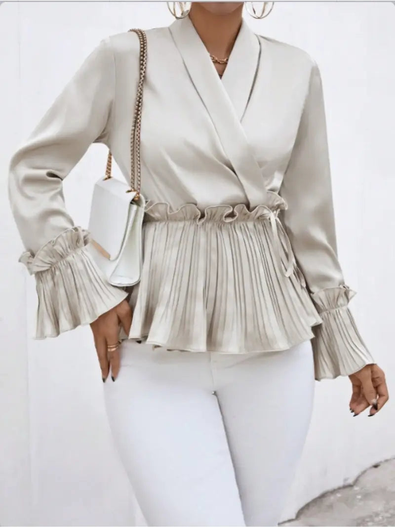 Variant image for Chemisier Femme Chic Satin Élégant et Léger-1