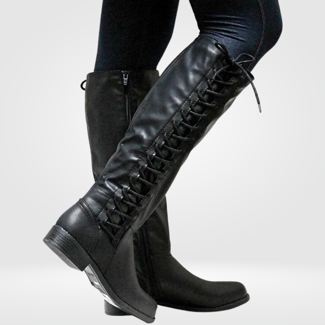 Bottes Hiver Femme Hautes Confortables en Cuir 1