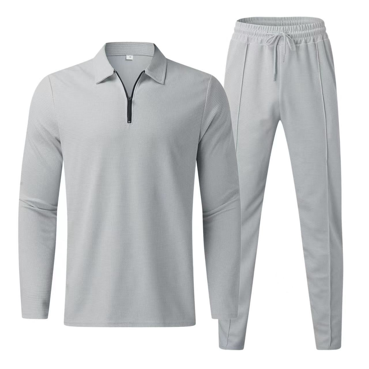 Variant image for Ensemble Homme Élégant en Deux Pièces Polyvalent Lin et Polyester-13