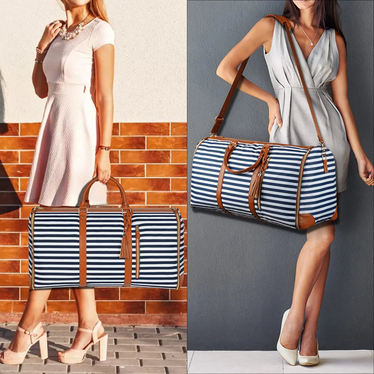 Variant image for Sac de Voyage Femme Noir Pliable Cuir PU Pratique-2