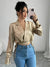 Variant image for Chemisier Femme Chic Brillant Tissu Synthétique-1