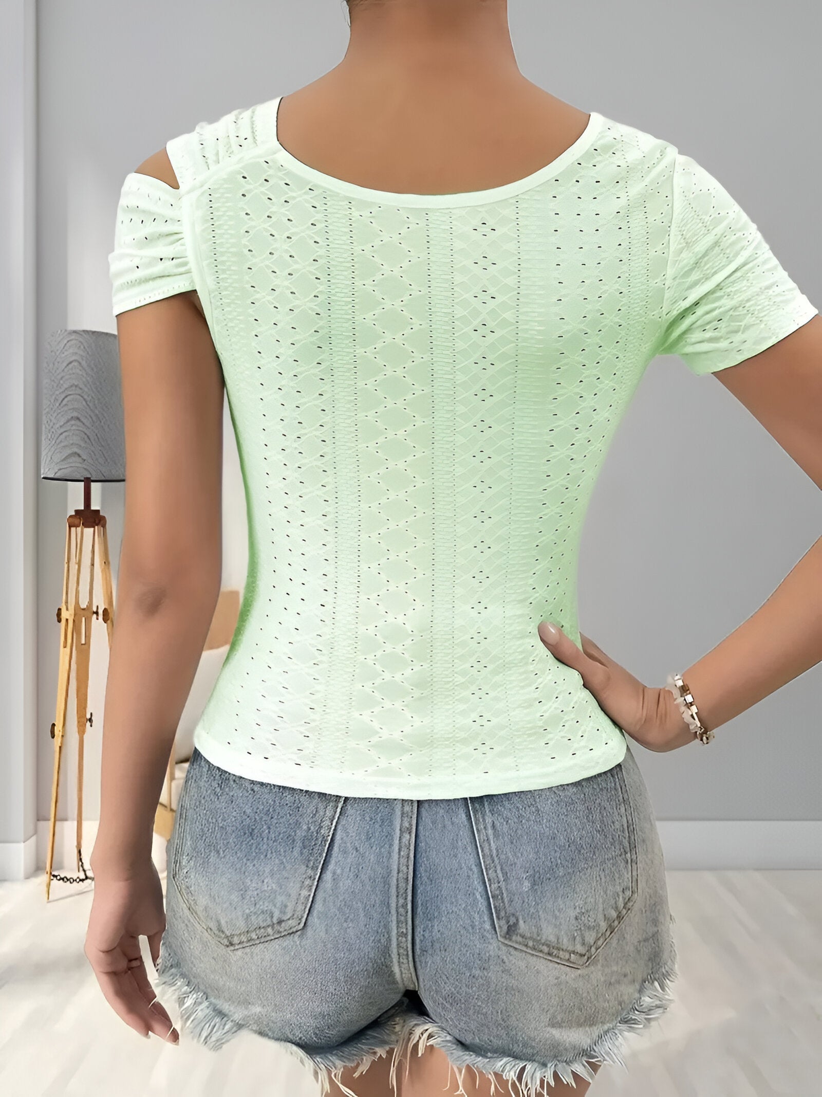 Chemisier Femme Chic Asymétrique en Tissu Doux-4