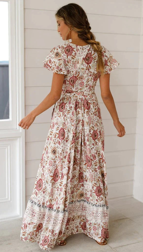 Robe Longue Femme Vintage Coton Fluide Été-3
