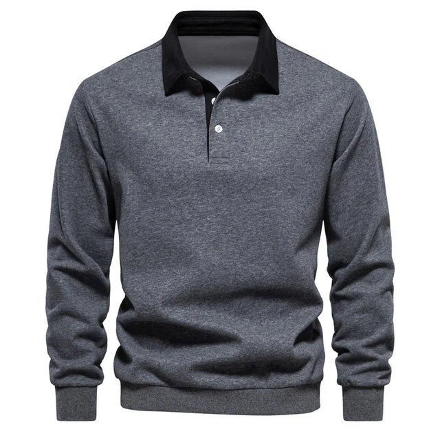 Variant image for Polo Masculin Élégant Manches Longues 100% Coton-15