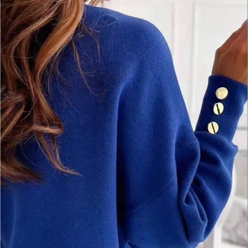 Pull Femme Col en V Élégant Coton Polyester 3