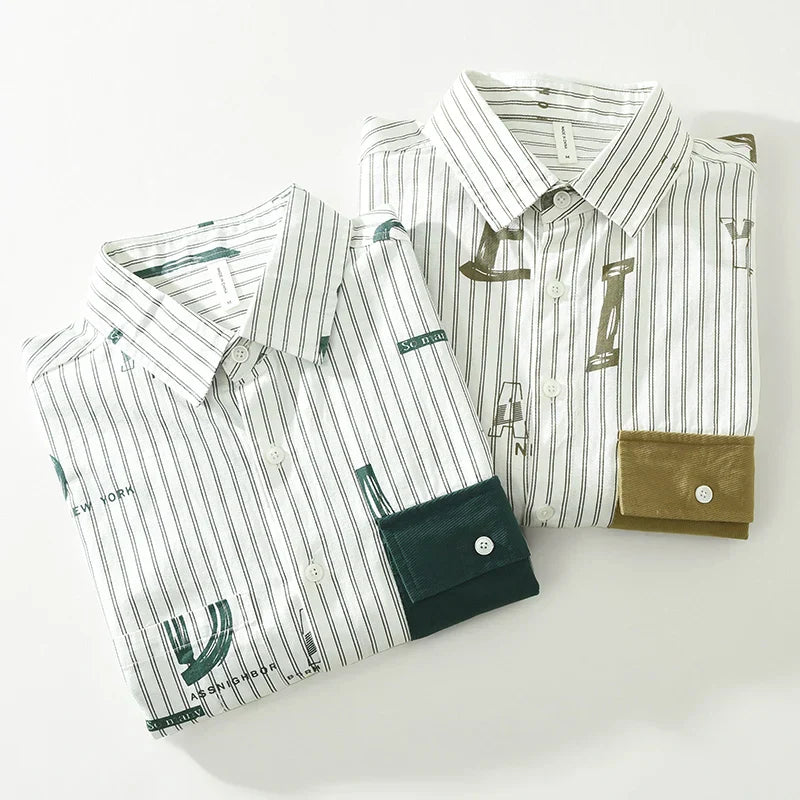 Chemise Homme Décontractée à Rayures en Coton 6