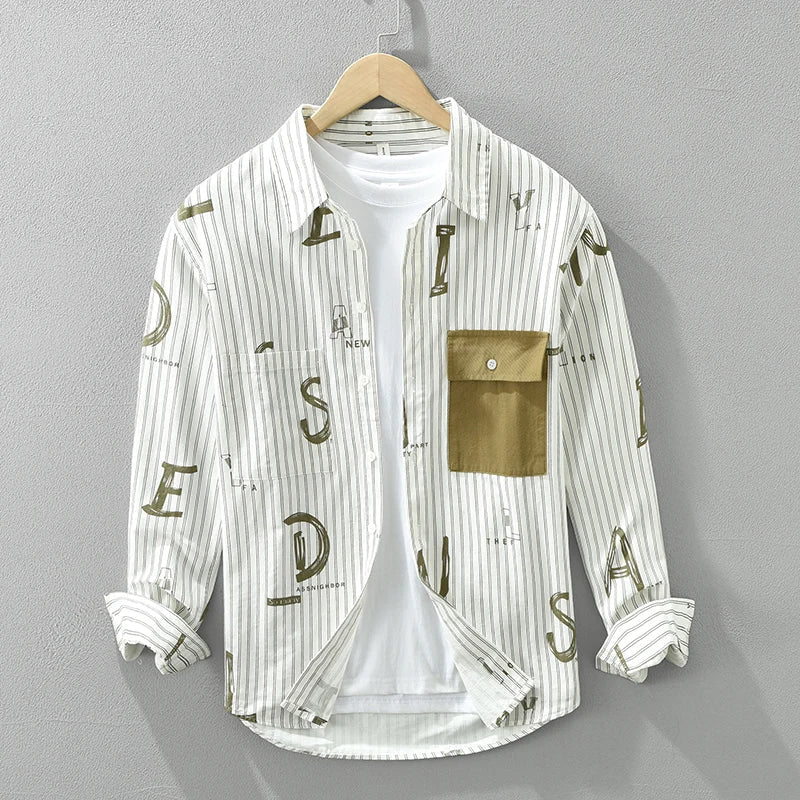 Chemise Homme Décontractée à Rayures en Coton 3